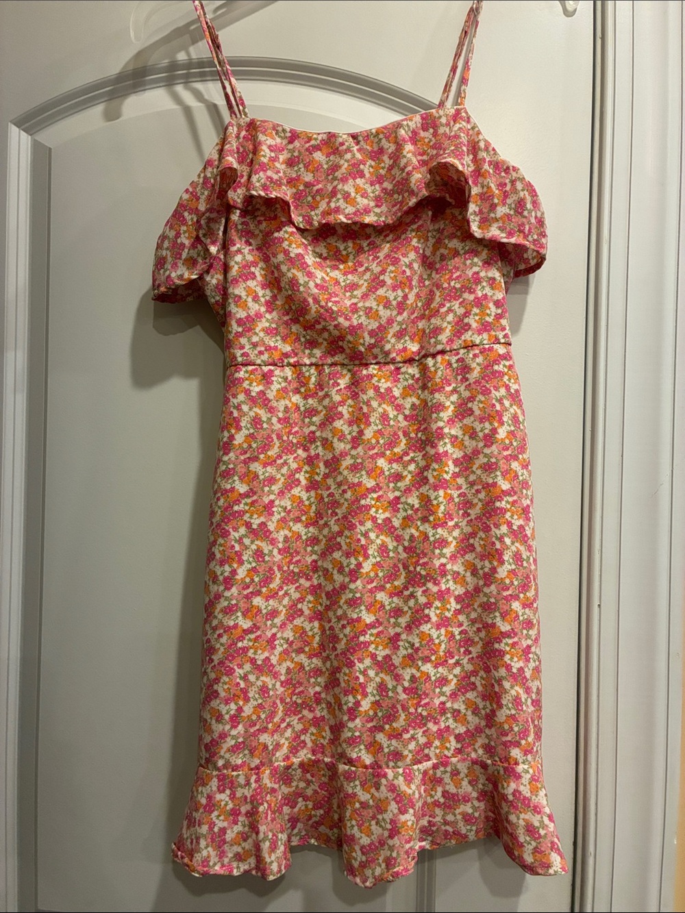 Altar'd State Coquette Ditsy Floral Print Ruffle Accent Dress Size M